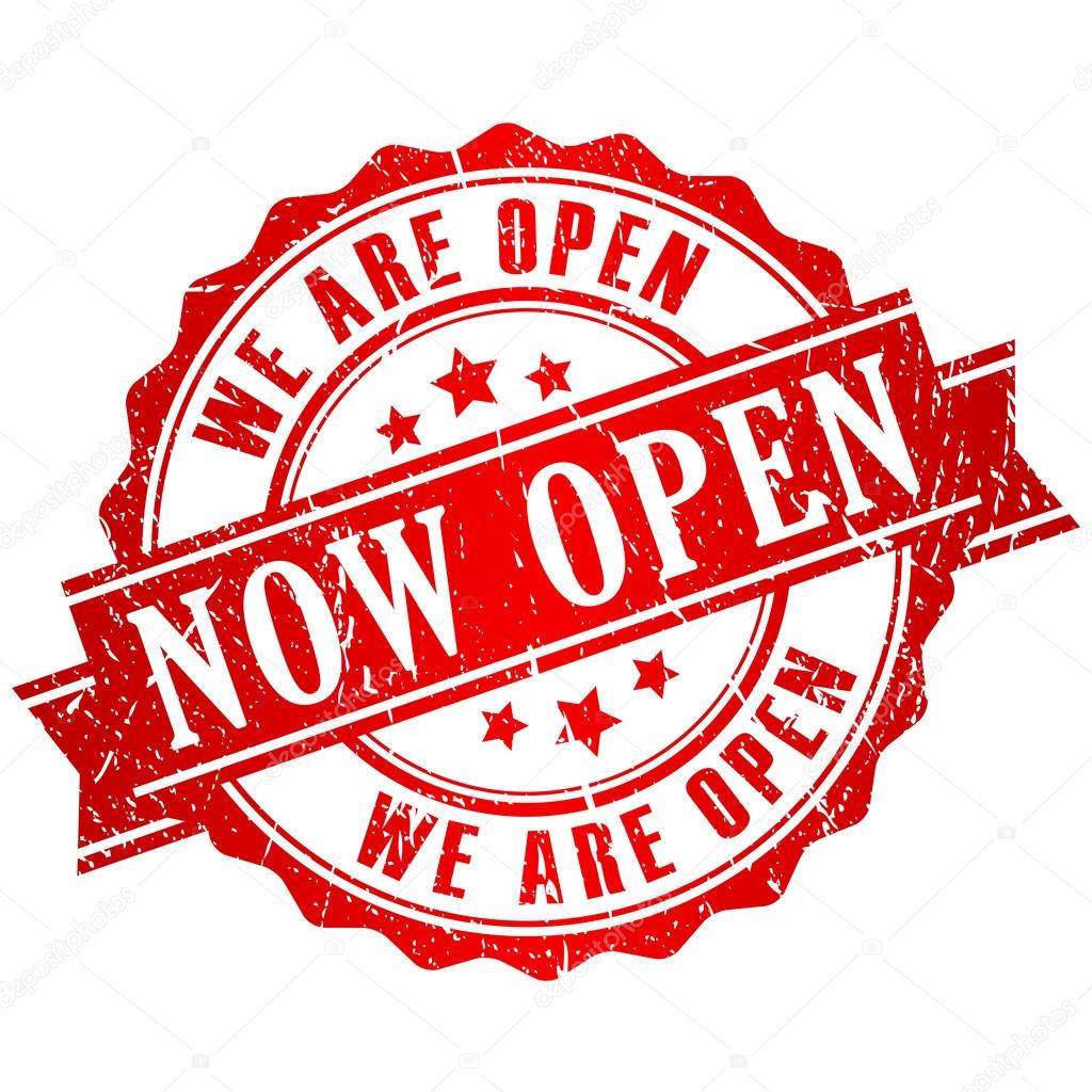 Now open vector stamp isolated on white background