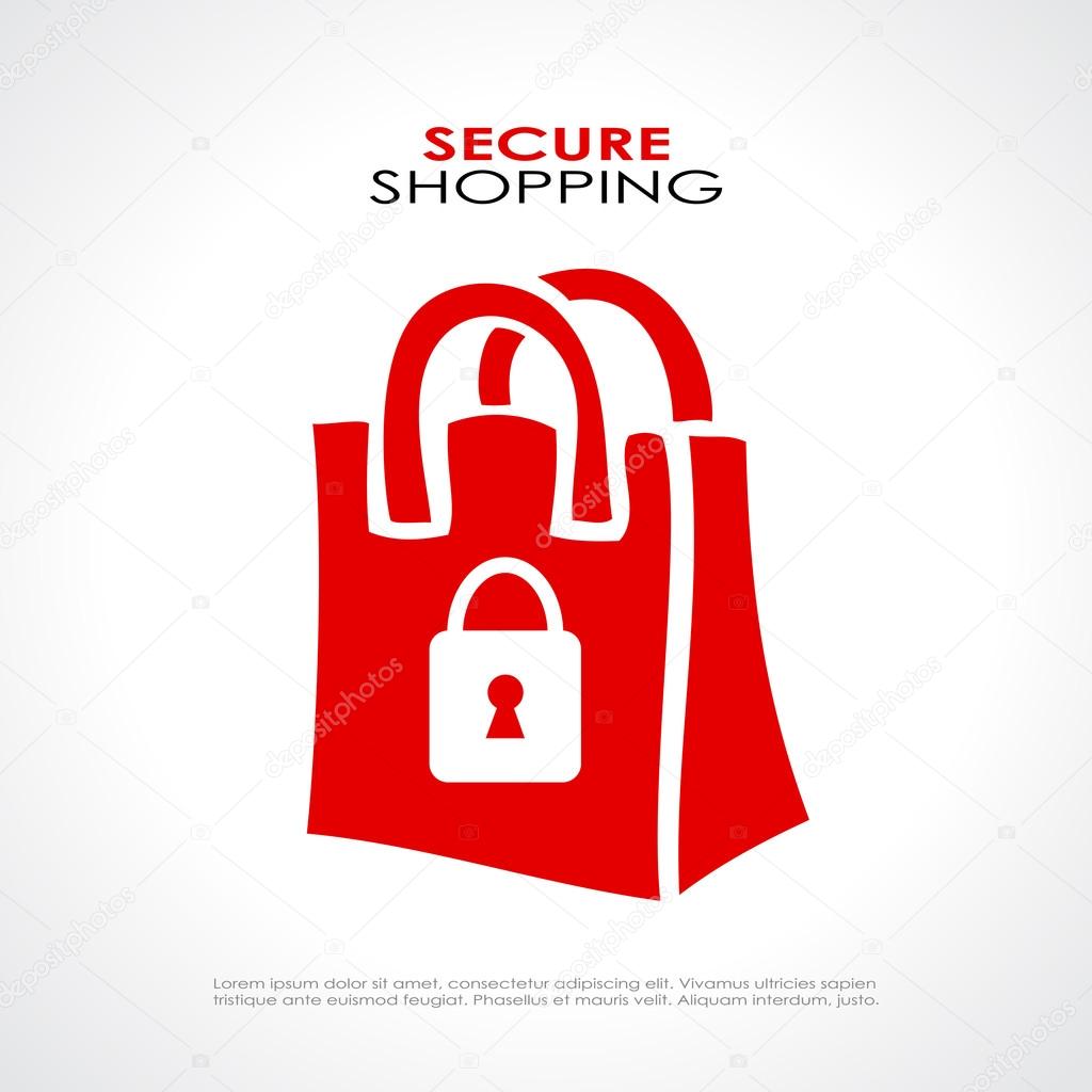 Secure shopping vector symbol