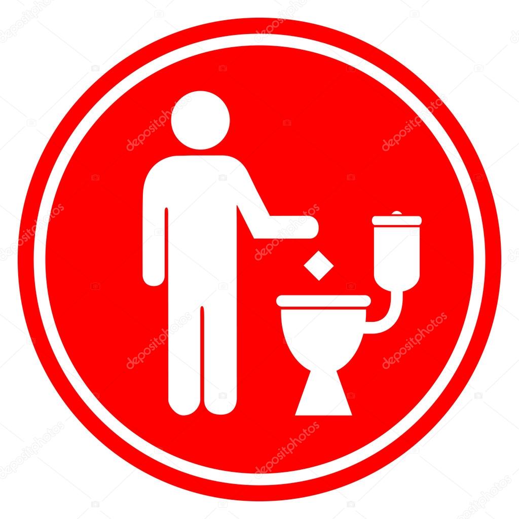 Do not litter in toilet sign isolated on white background
