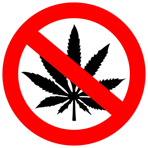 Κανένα σημάδι της μαριχουάνα — Διανυσματικό Αρχείο