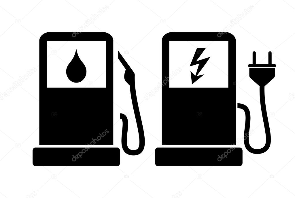 Gas station icons isolated on white background