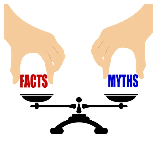 Faits mythes icône — Image vectorielle