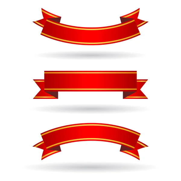 Conjunto de banners rojos — Vector de stock