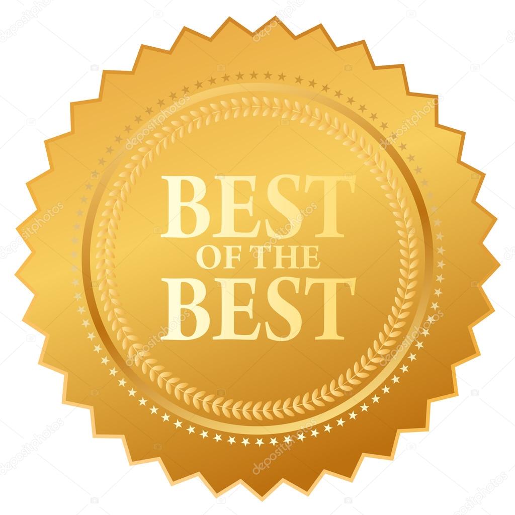 Best of the best label isolated on white background