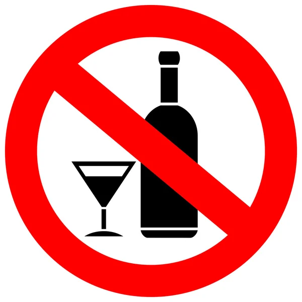 Pas de boissons alcoolisées signe — Image vectorielle