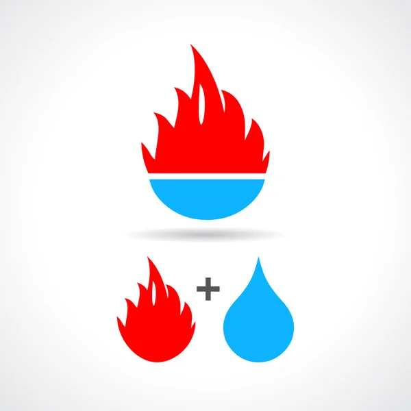 Icono de agua y fuego — Archivo Imágenes Vectoriales