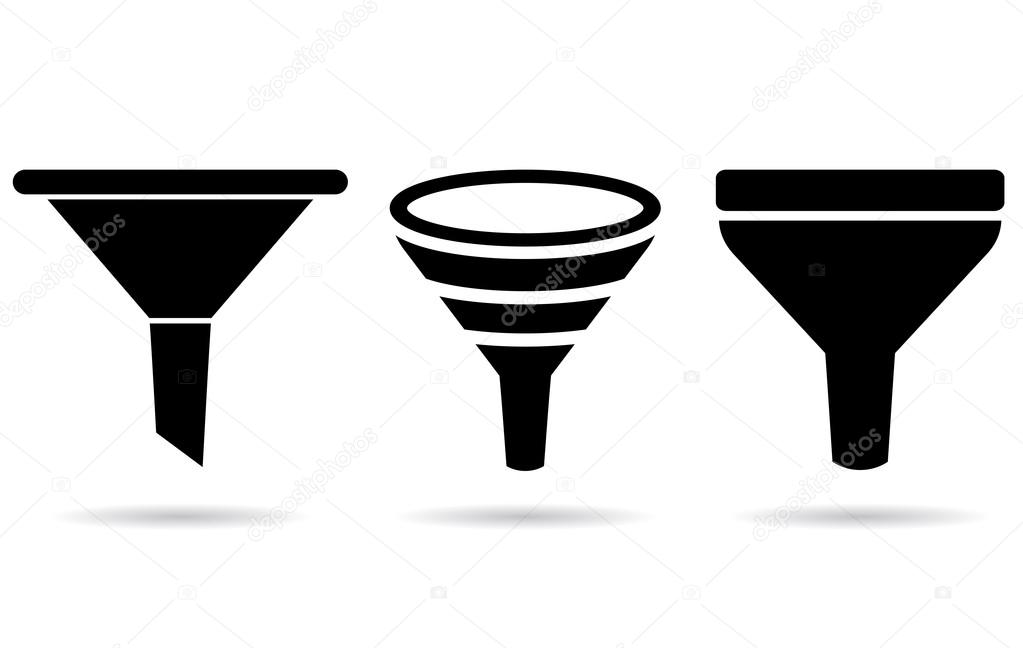 Funnel icons set