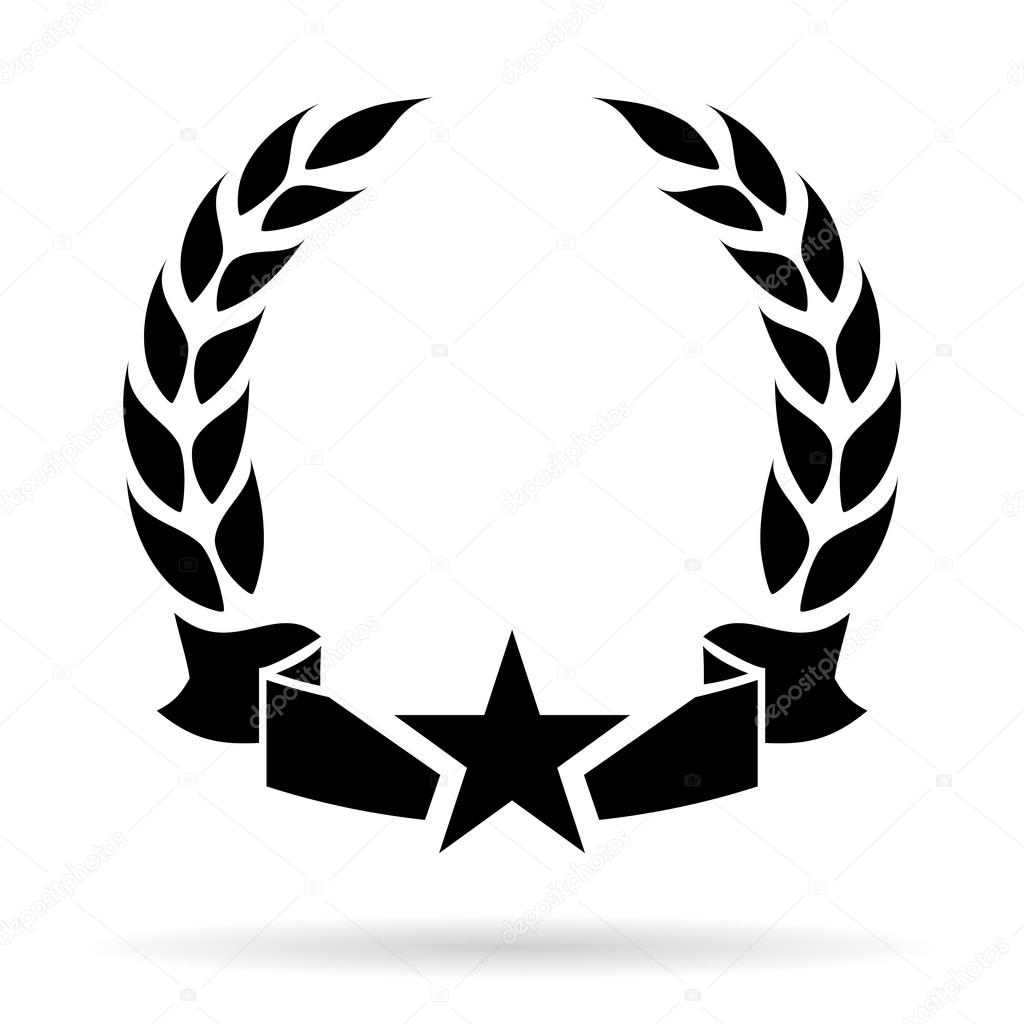 Laurel wreath icon on white background