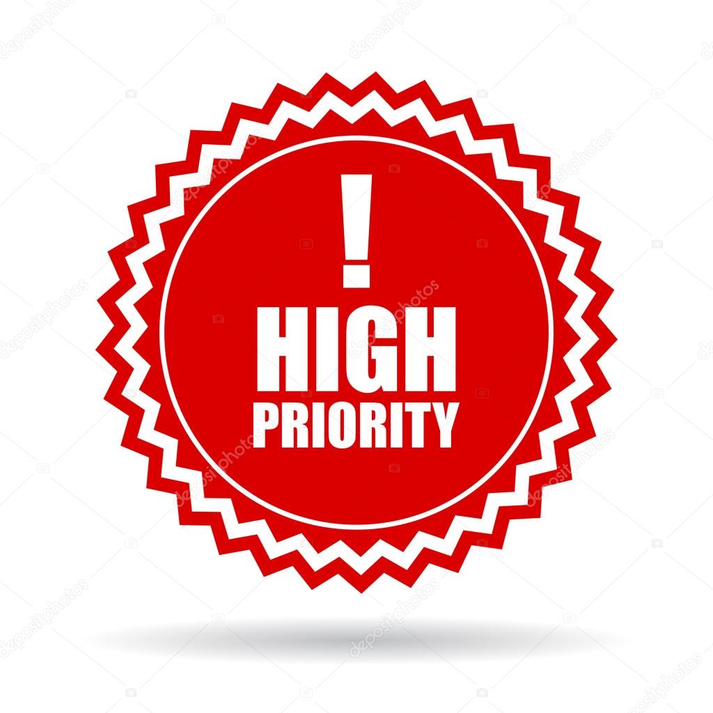 High priority icon on white background