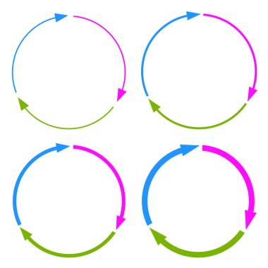 Three part arrow circle clipart