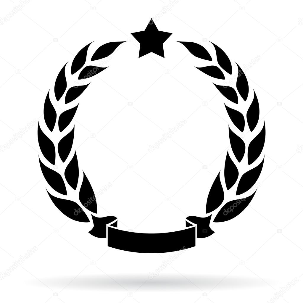 Laurel wreath icon on white background