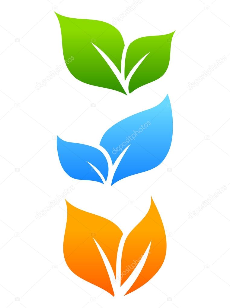 Growing leaves, natural icon