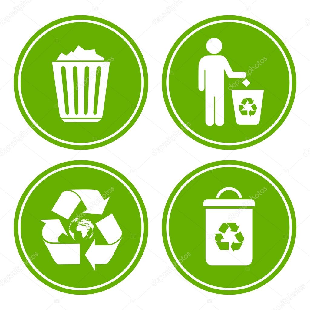 Recycle littering icon on white background