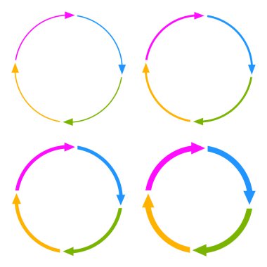 Four segments arrow circle clipart