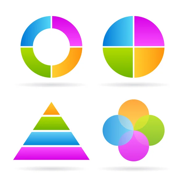 Diagrammes en quatre parties — Image vectorielle