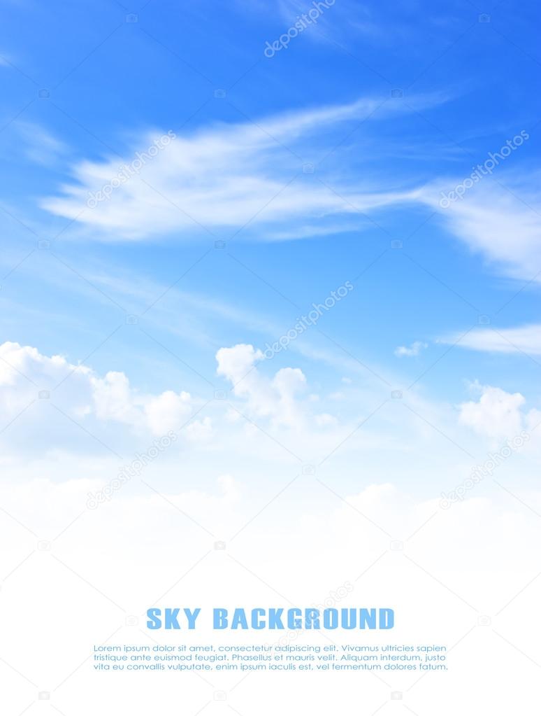 Blue sky background with copyspace
