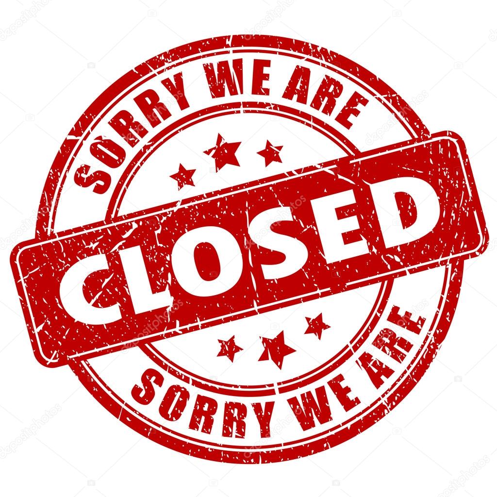 We are closed stamp on white background