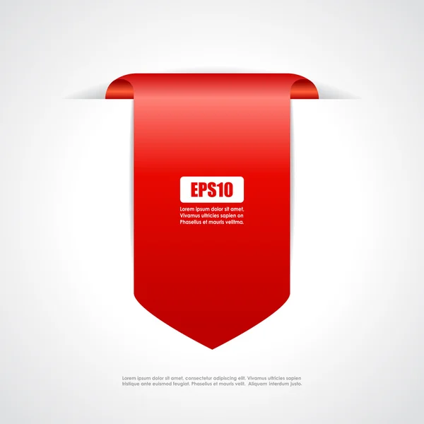 Red tag ribbon — Stock Vector