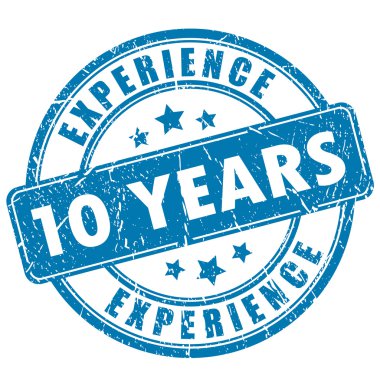Ten years experience stamp clipart
