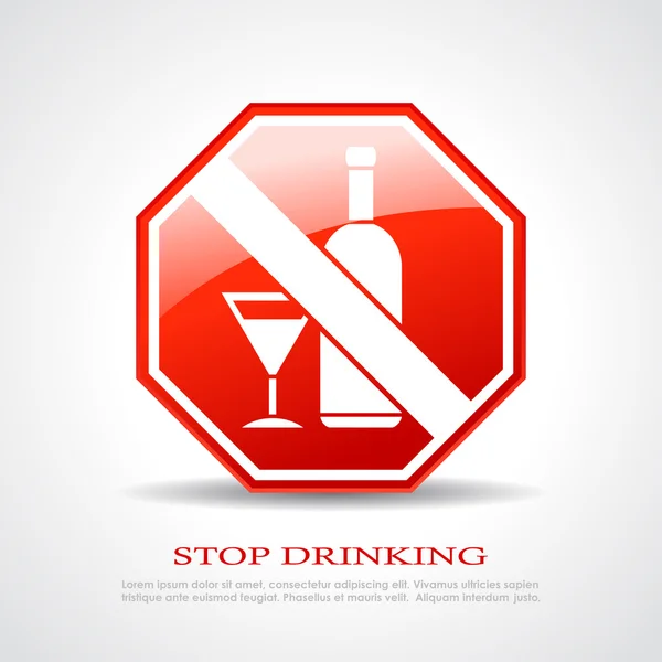 Stop drinking sign — Stock Vector