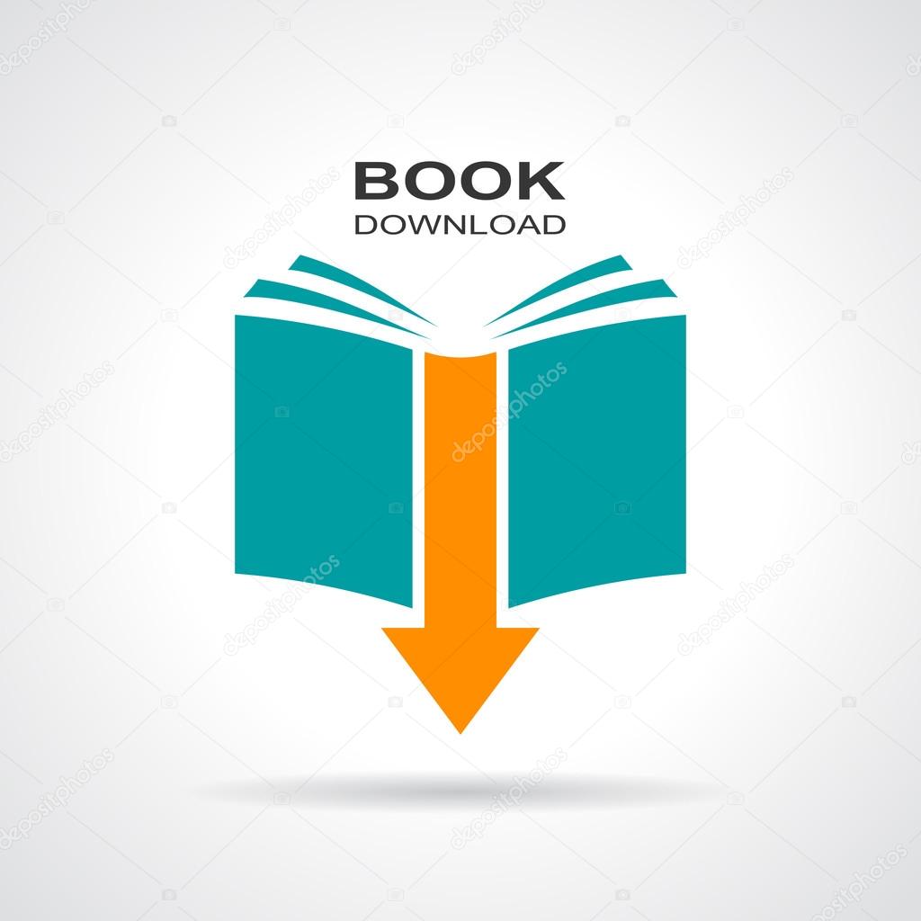 Book download icon on white background
