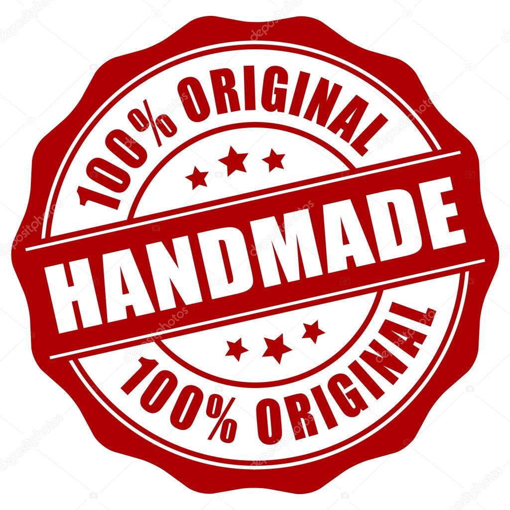 Handmade stamp on white background