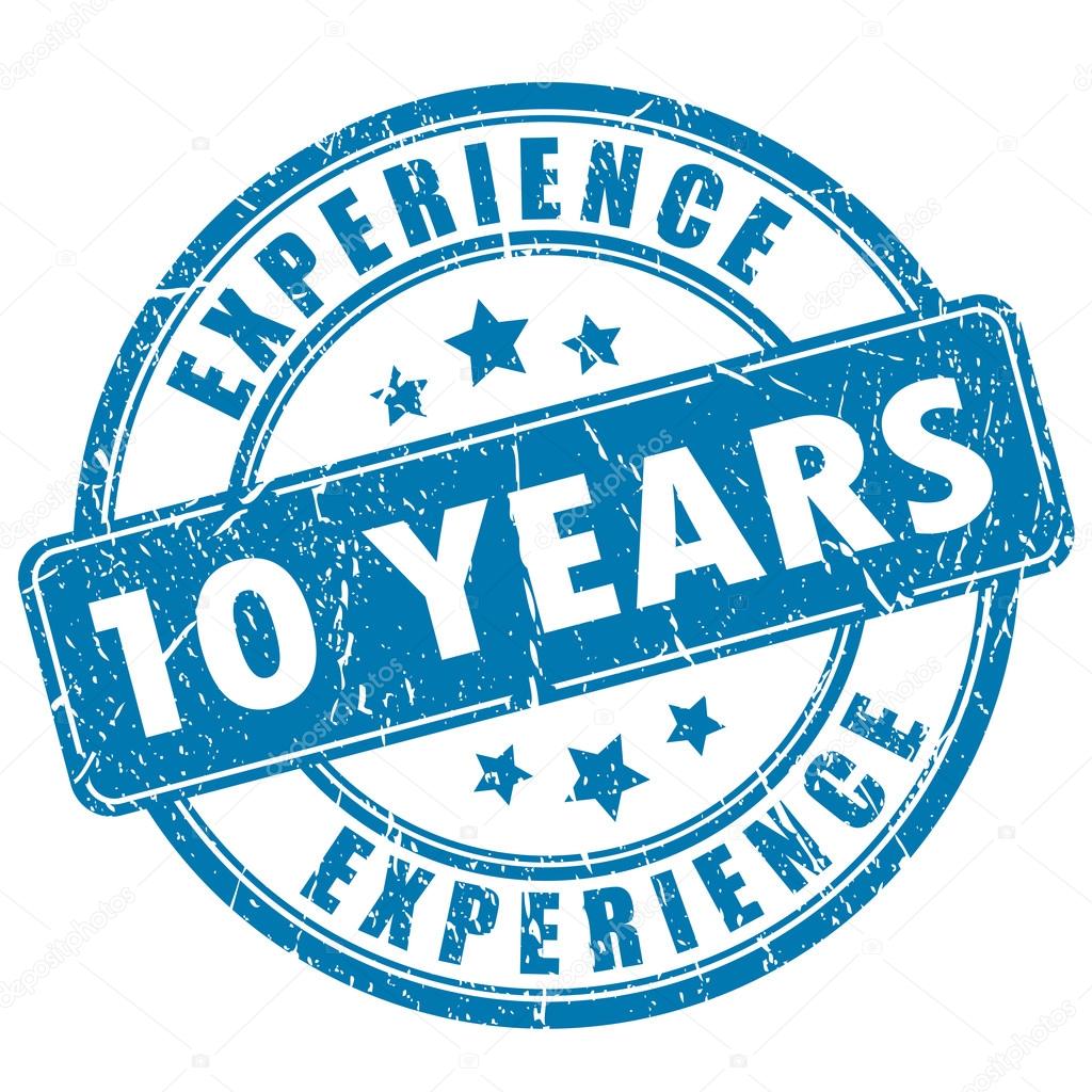 Ten years experience stamp