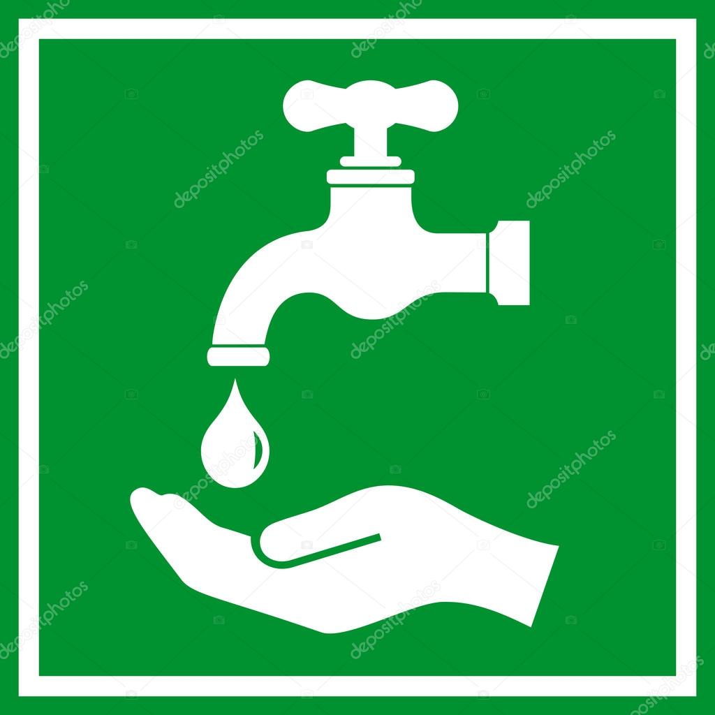 Wash hands vector sign