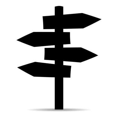 Road guide post icon clipart