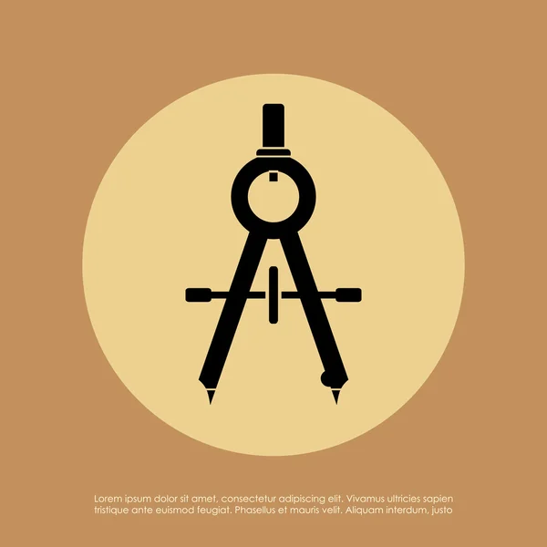 Icona della bussola di disegno — Vettoriale Stock