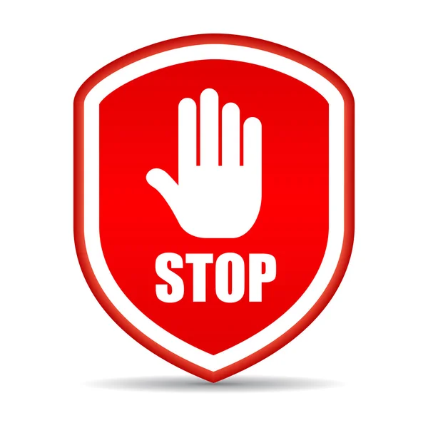 Pictogram van het schild stop — Stockvector