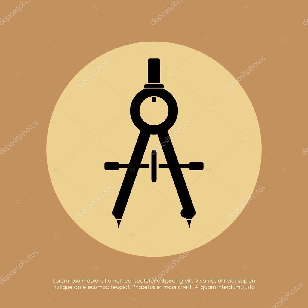 Drawing compass vector icon