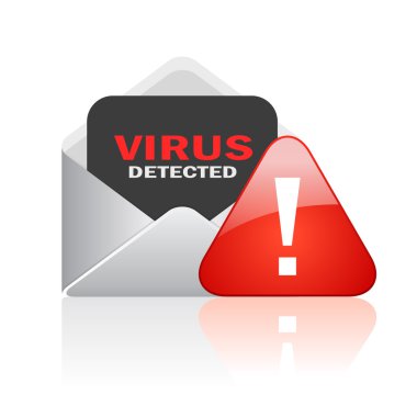 Computer virus alert icon clipart