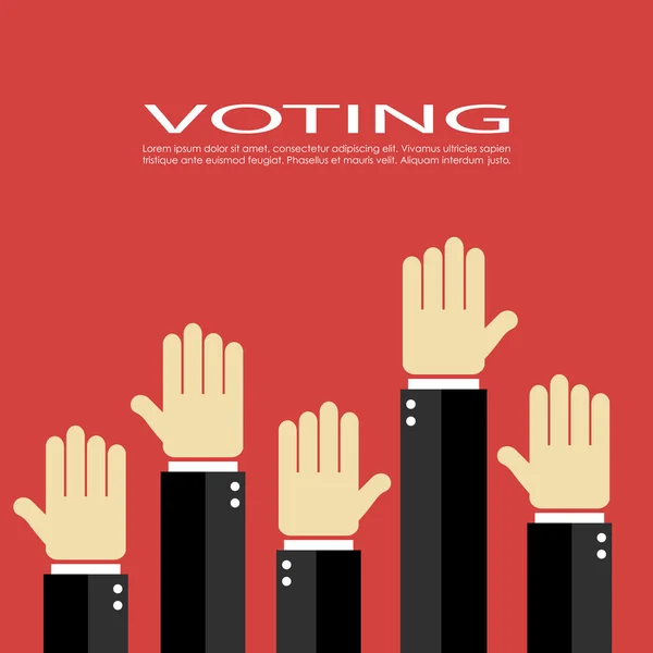 Voting hands poster — Stock vektor