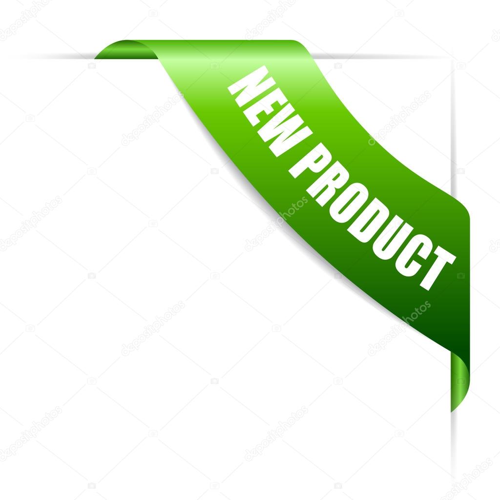New product ribbon on white background