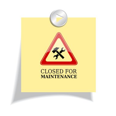 Closed for maintenance sign clipart