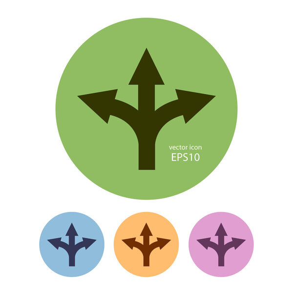 Трехсторонний знак стрелки
