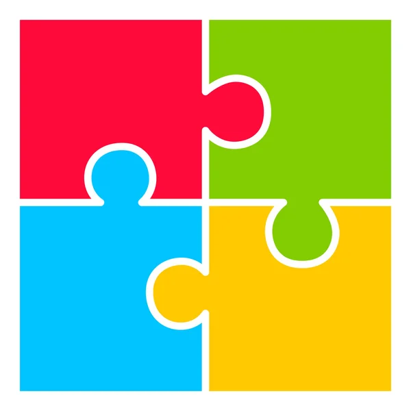 Diagramme de puzzle en quatre parties — Image vectorielle