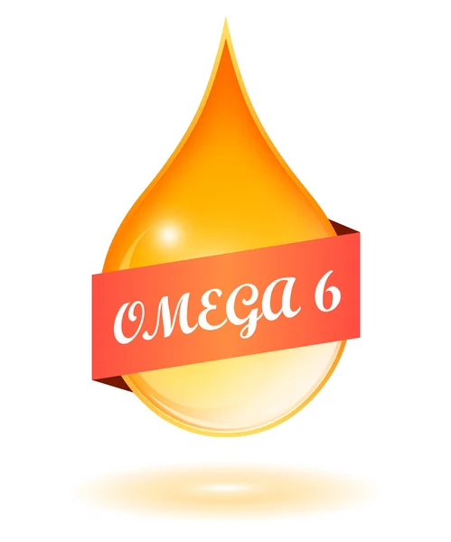 Ícone de gota Omega 6 — Vetor de Stock