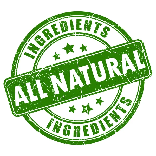 Todos os ingredientes naturais carimbo vetorial — Vetor de Stock