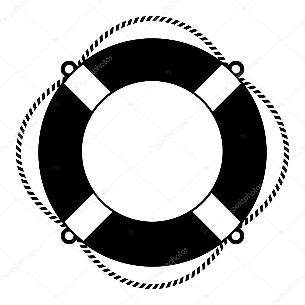 Life ring icon on white background