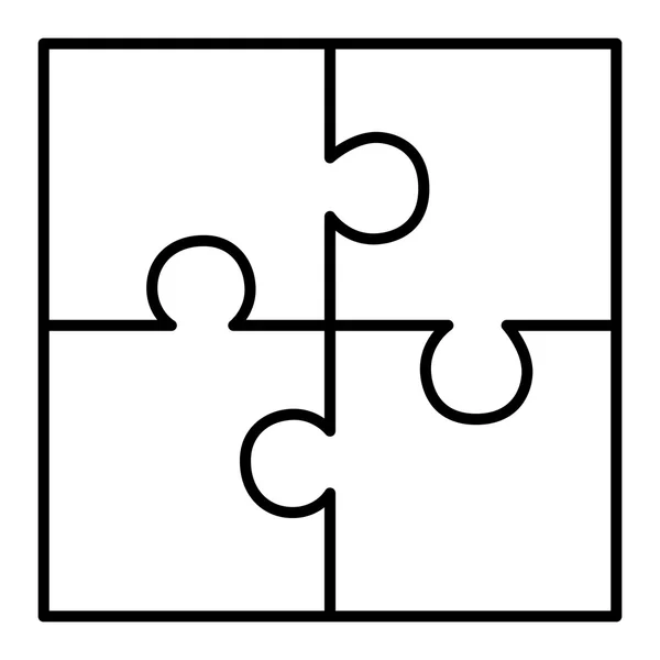 Čtyři kus puzzle diagramu — Stockový vektor