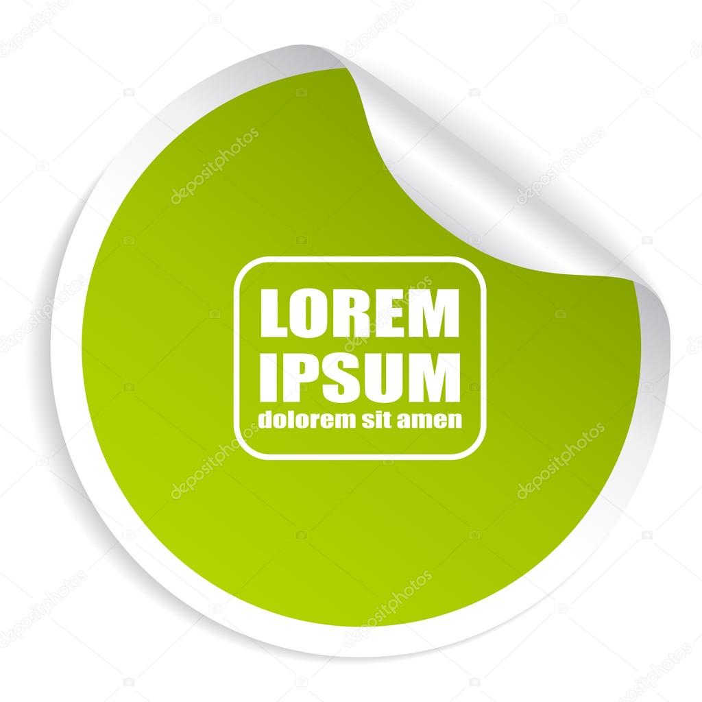 Green round sticker