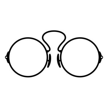 Beyaz arkaplanda eski gözlük vektör simgesi