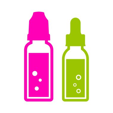 Beyaz arkaplanda E-sıvı şişe vektör simgesi