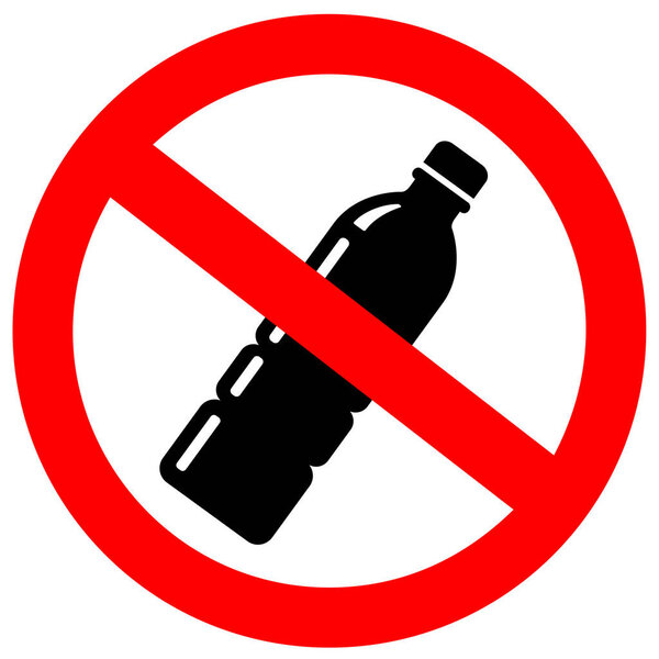 No palstic vector sign isolated on white background