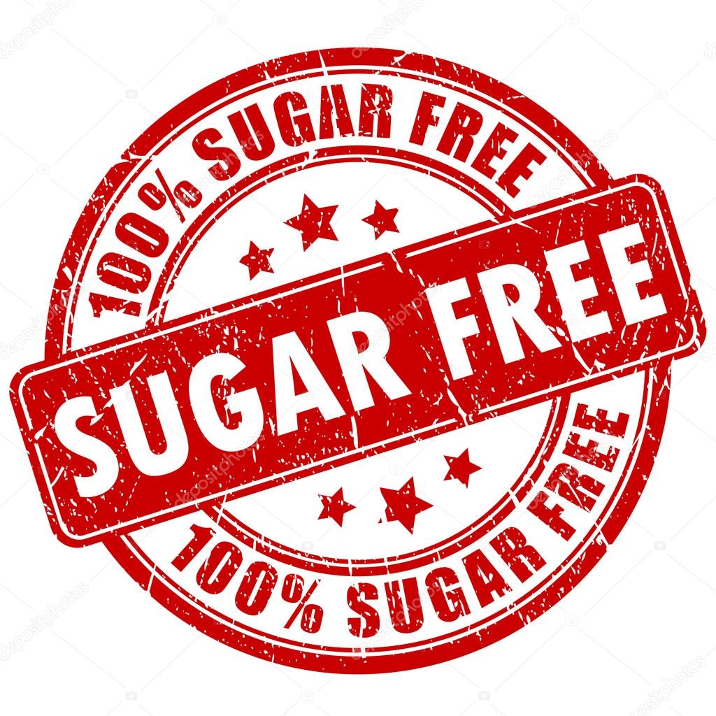 Sugar free stamp isolated on white background
