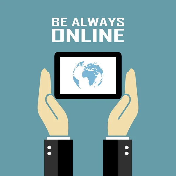 Be always online poster — Stock Vector