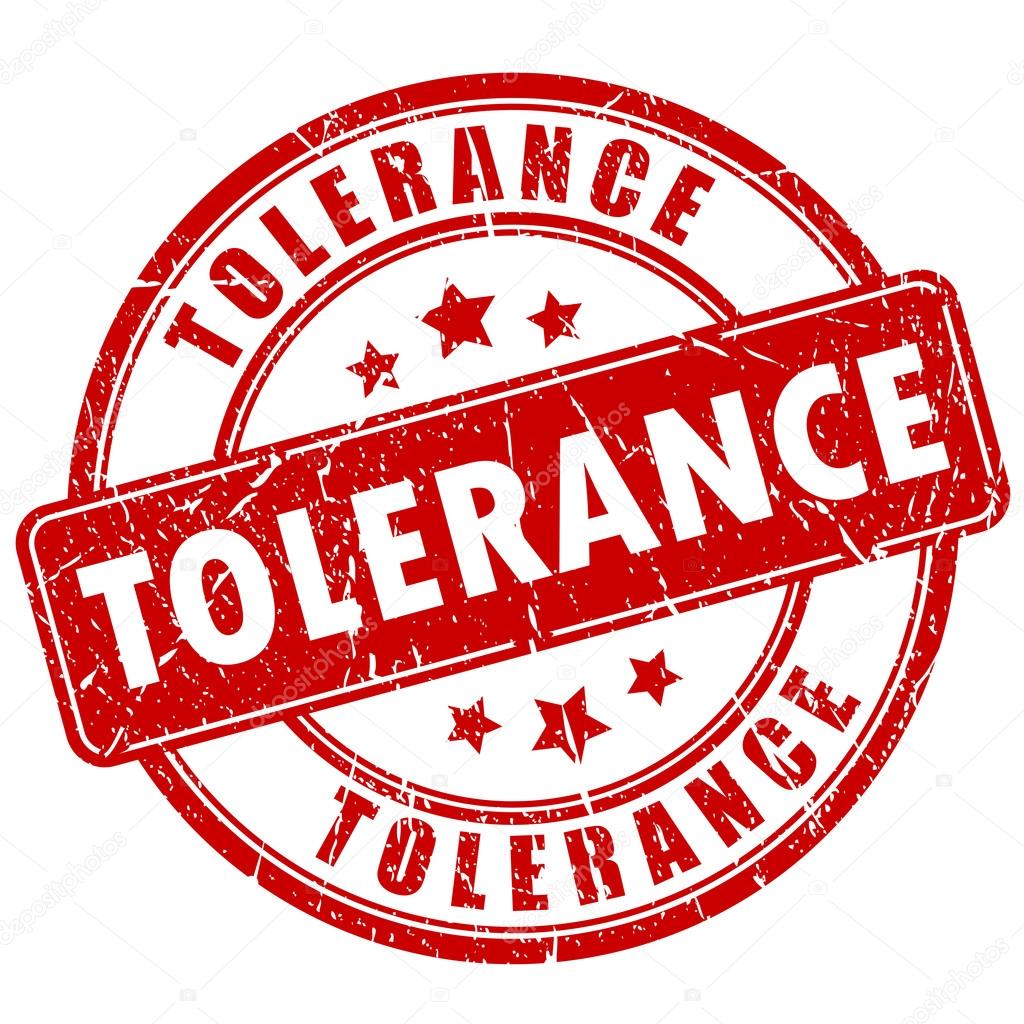 Tolerance stamp isolated on white background