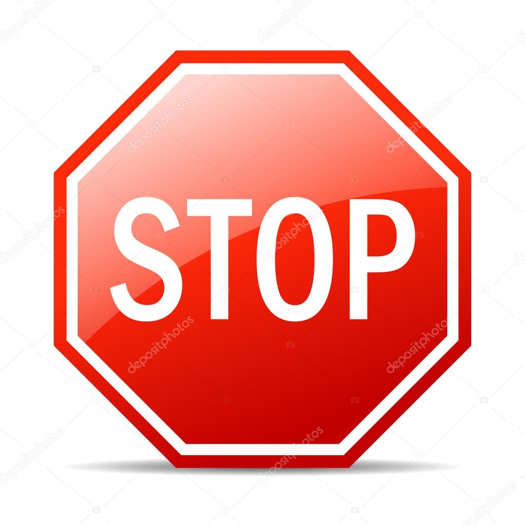 Stop vector sign isolated on white background
